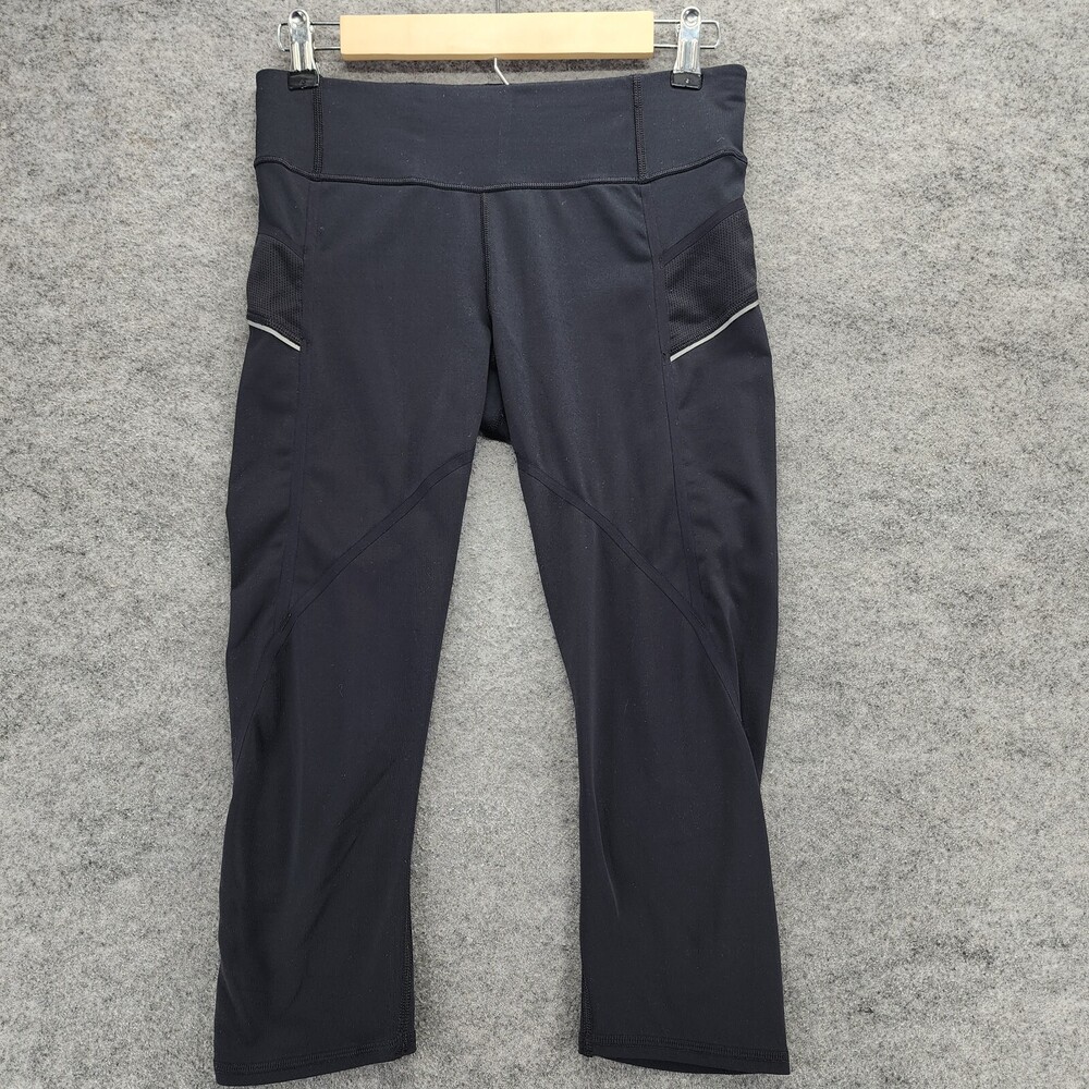 Athleta Leggings Womens Medium Black Mid Rise 28x20" Capri